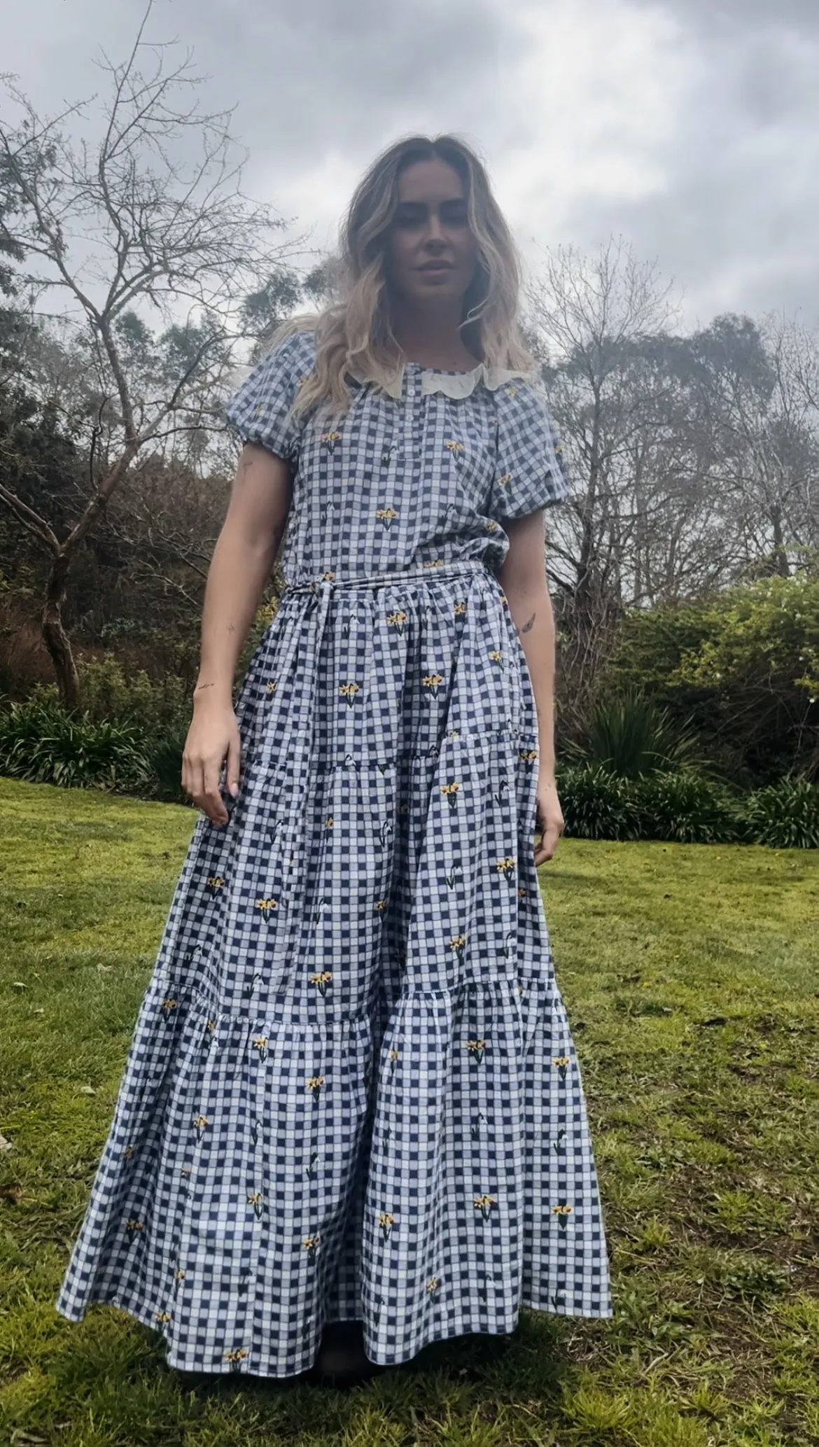 100% RECYCLED COTTON - DELPHINIUM BLUE GINGHAM