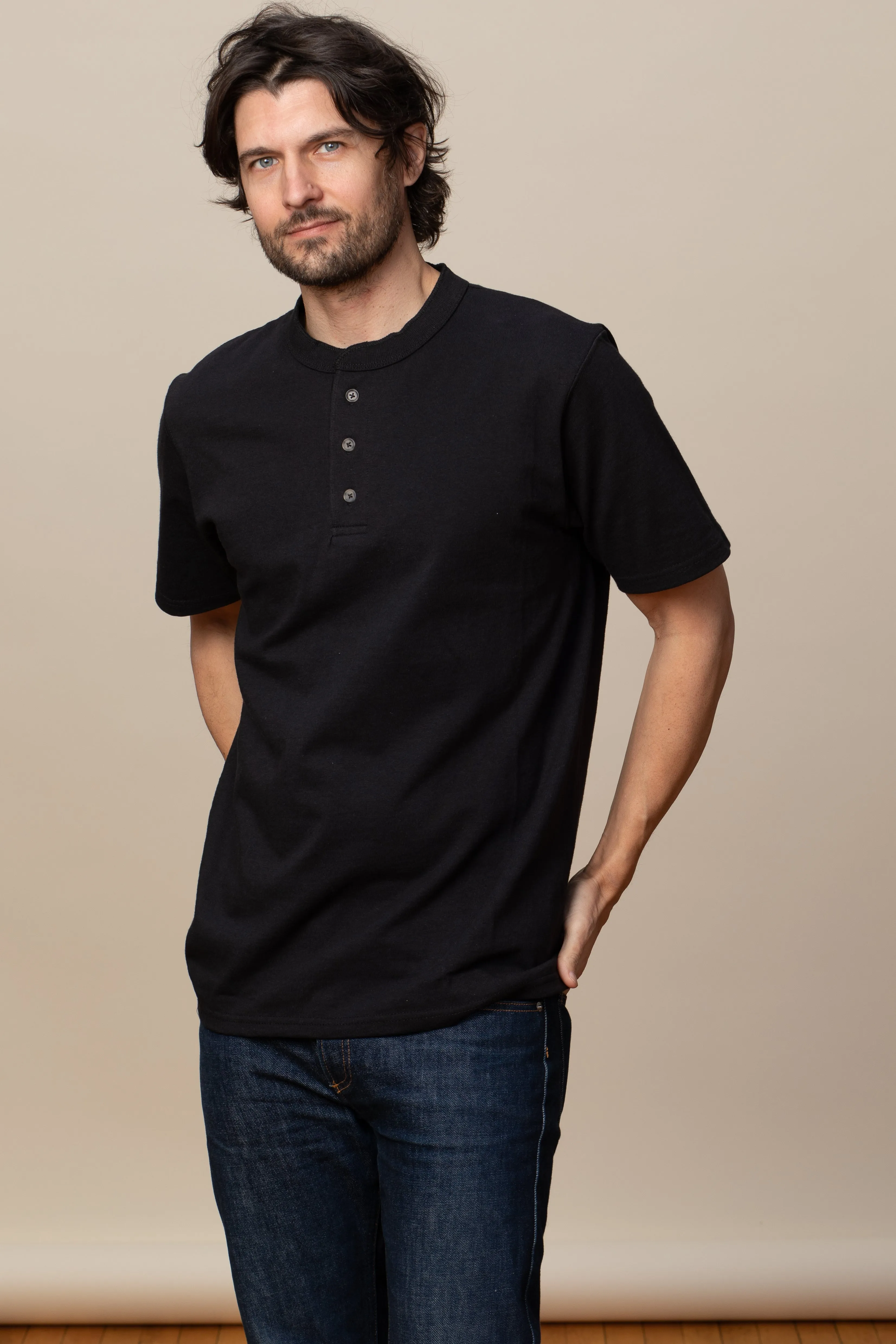 Adult Short Sleeve Henley Classic Fit