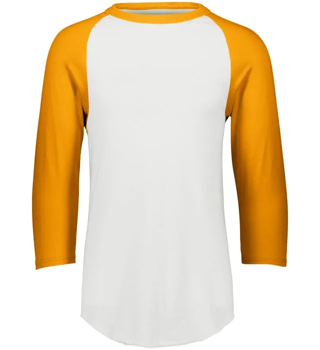 Augusta 2.0 White/Gold 3/4 Sleeve Adult Baseball Tee