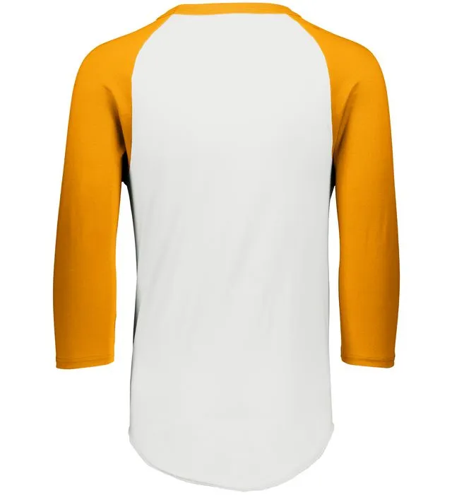 Augusta 2.0 White/Gold 3/4 Sleeve Adult Baseball Tee