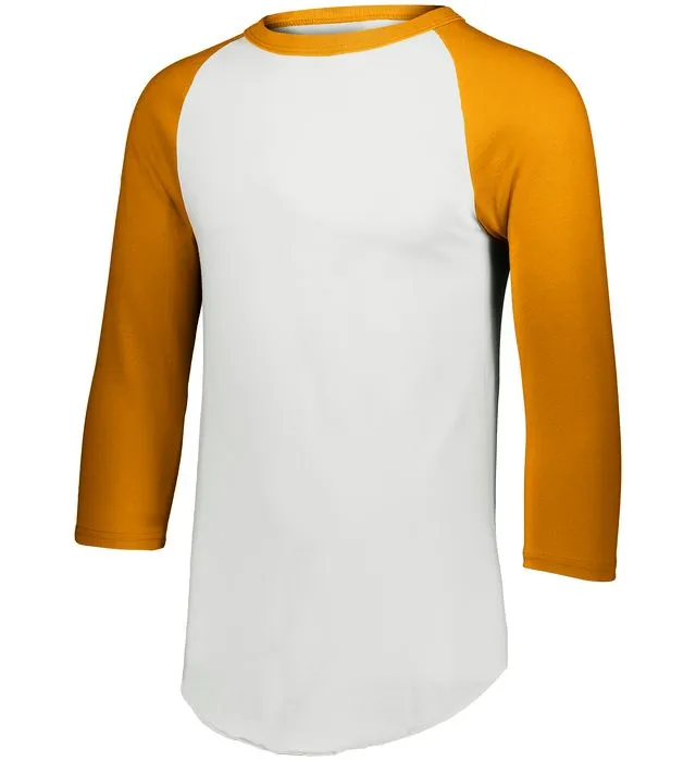 Augusta 2.0 White/Gold 3/4 Sleeve Adult Baseball Tee