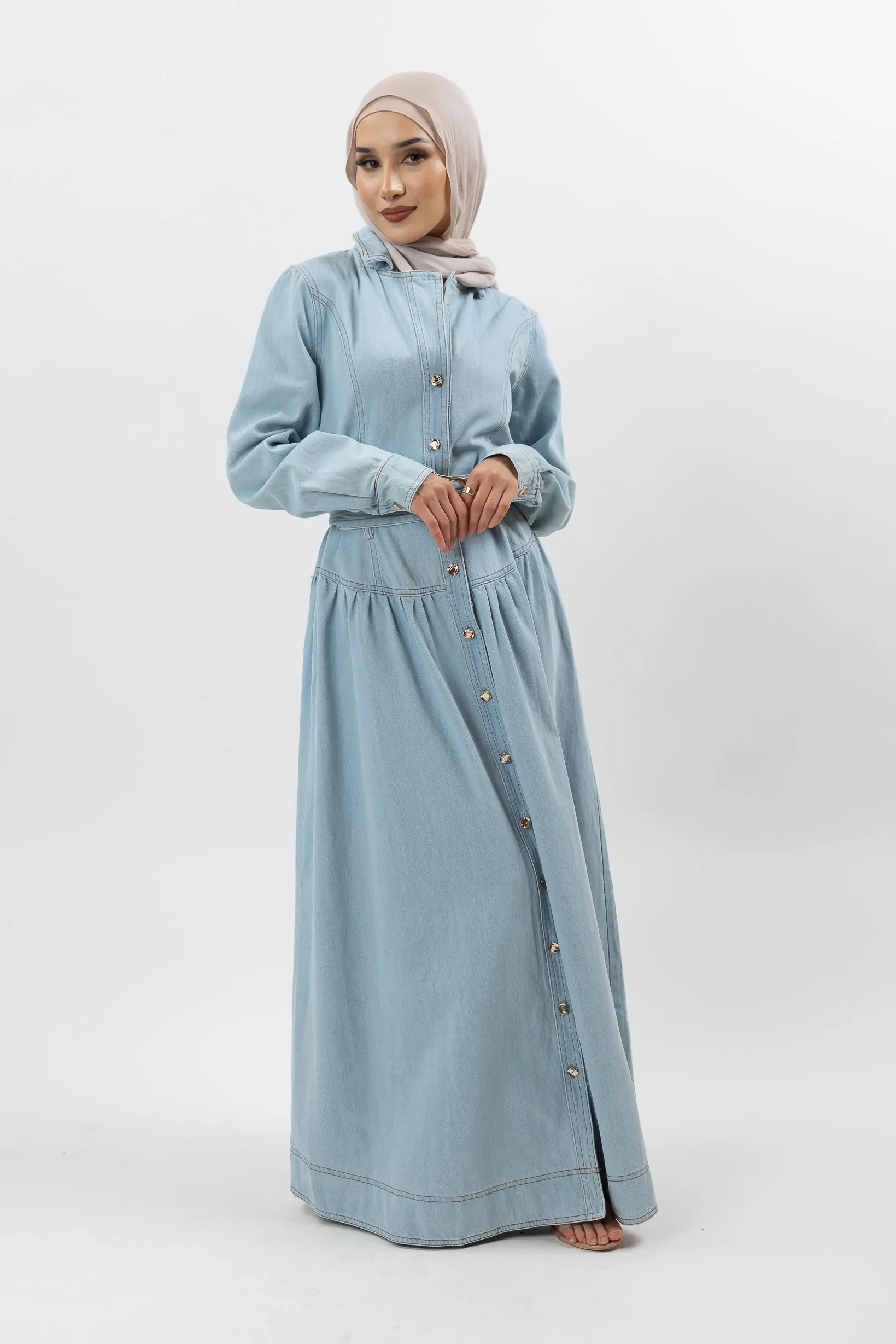 Ava Denim Maxi Dress