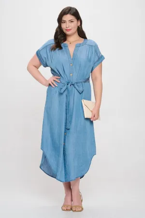 BLU113 - CURVY CHAMBRAY DRESS