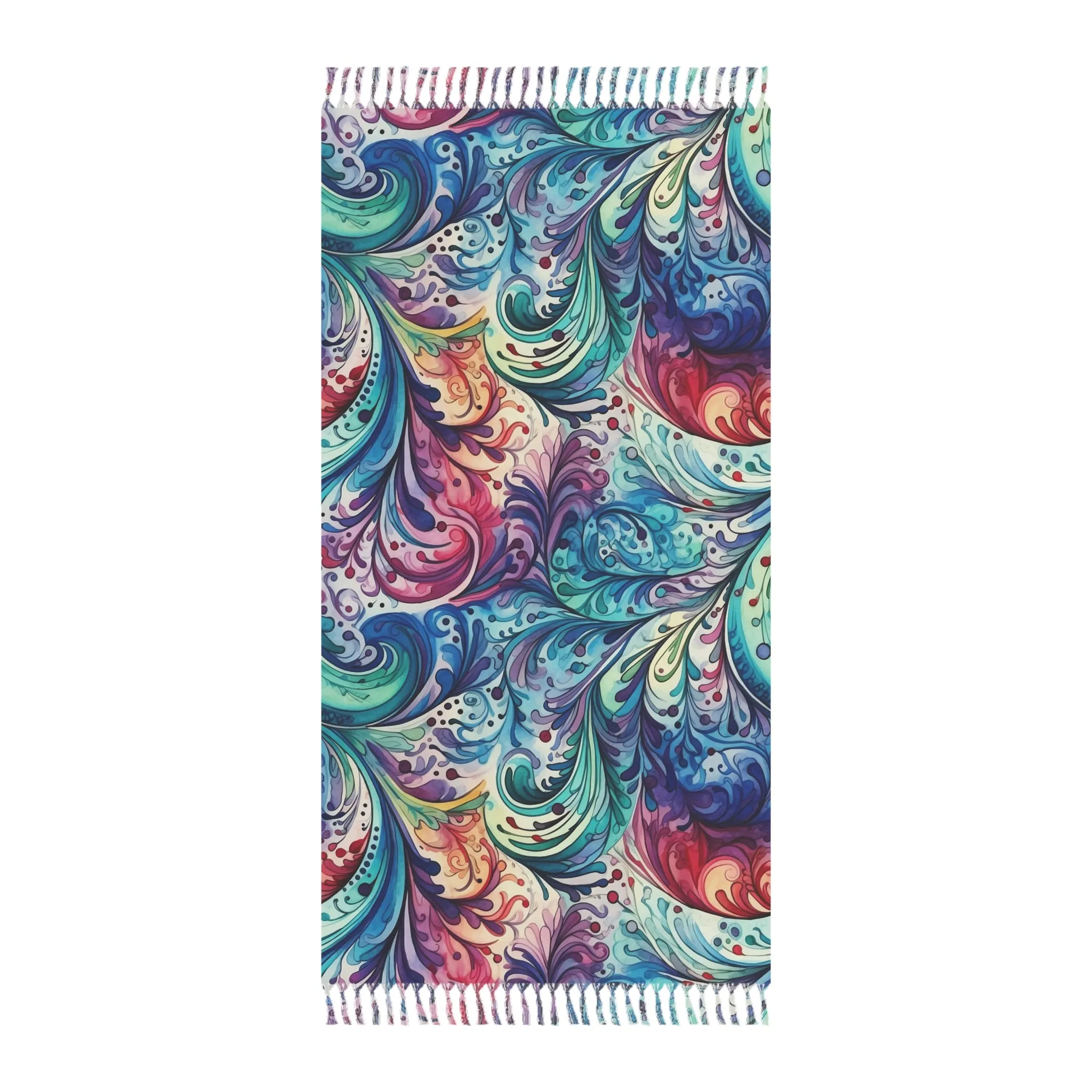 Boho Beach Towel, Paisley Design