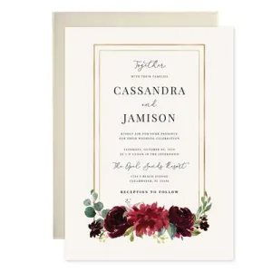 Boho Floral Wedding Invitations