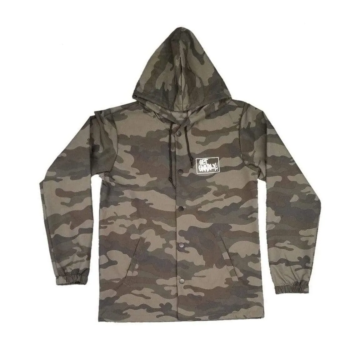 Box Logo Hooded Coaches Jacket Forest Camo