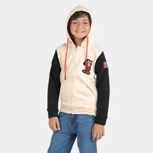 Boys Fleece Hooded Jacket Character - B.Sand