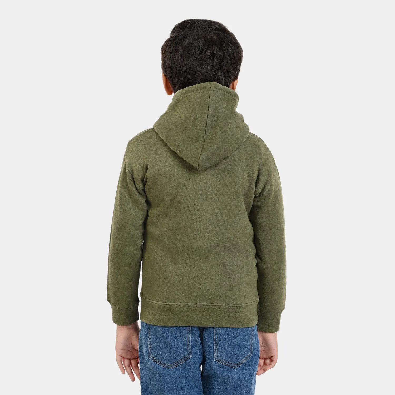 Boys Knitted Zipped Jacket Basic-Olive