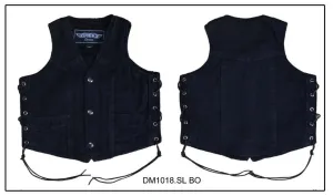 Boy's Motorcycle Black Denim Vest