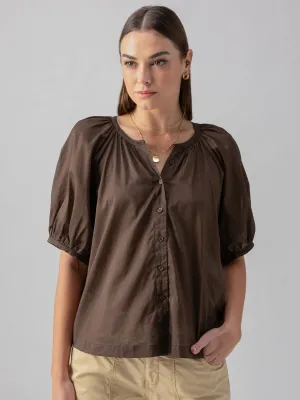 Bubble Sleeve Boho Blouse Mud Bath