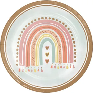 Bulk Boho Rainbow Paper Dinner Plates (96 per Case)