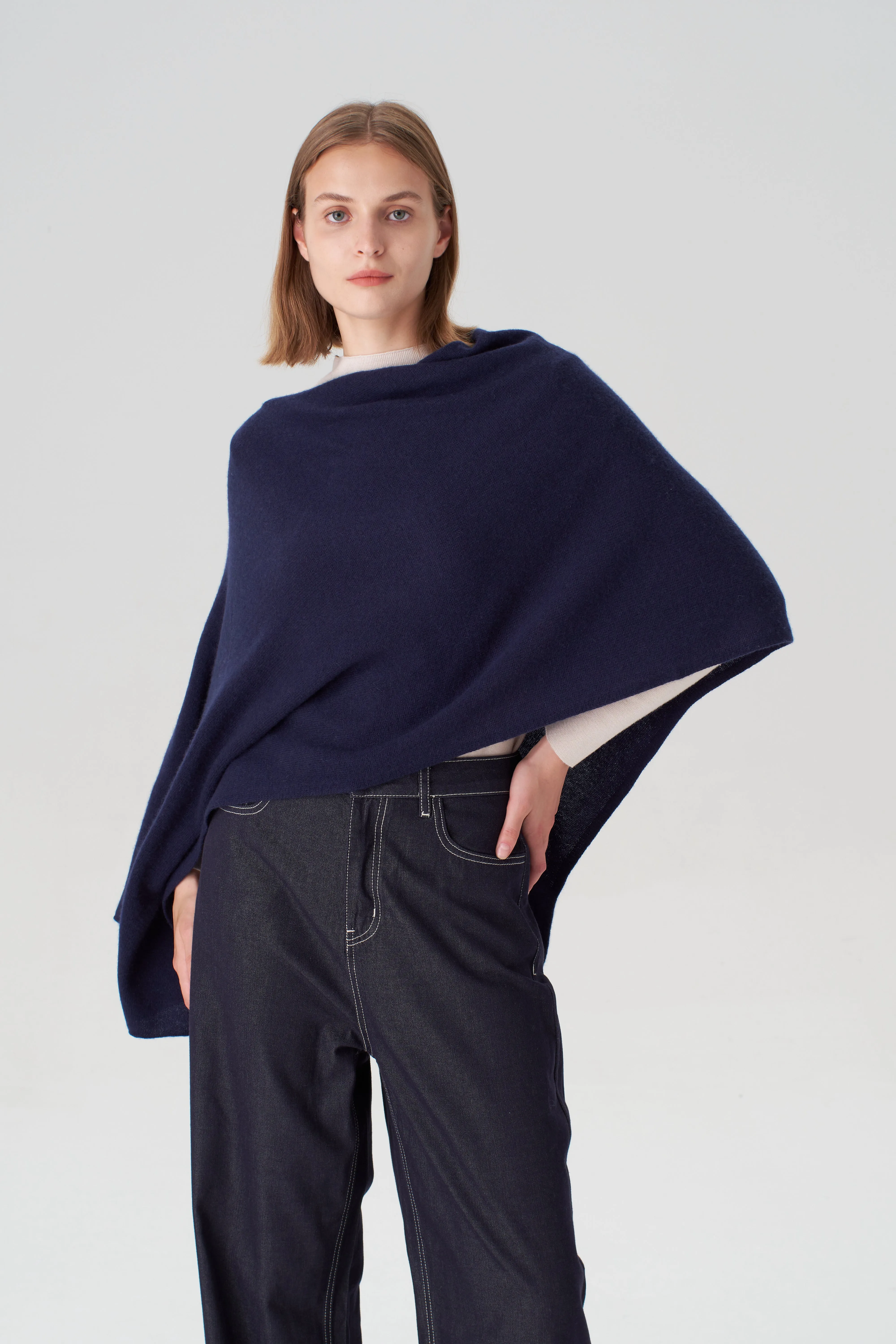 Cashmere Topper - Navy