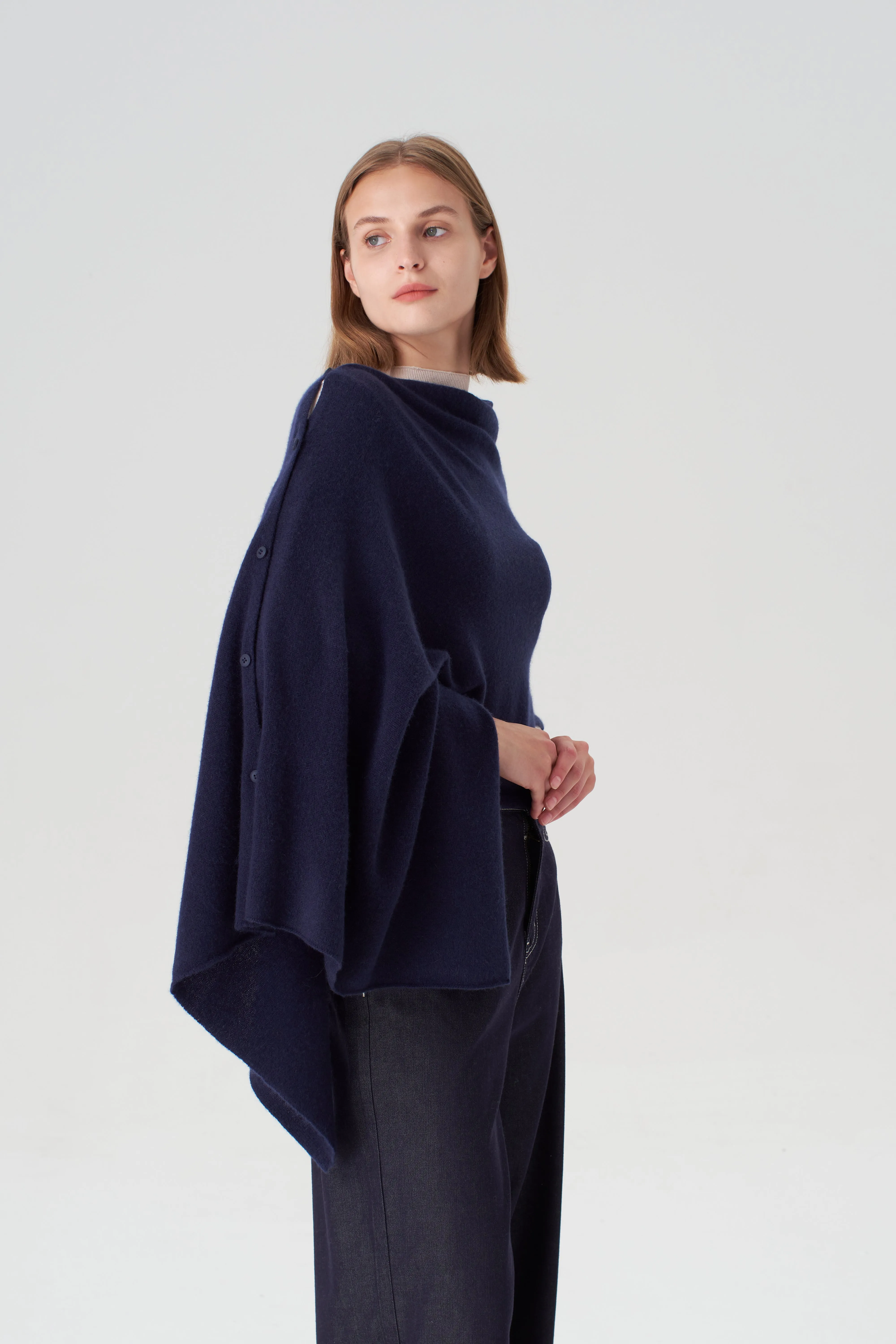 Cashmere Topper - Navy