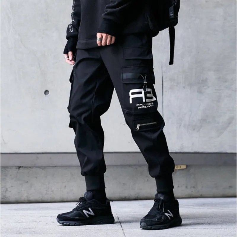 Chaifenko Black Streetwear Joggers