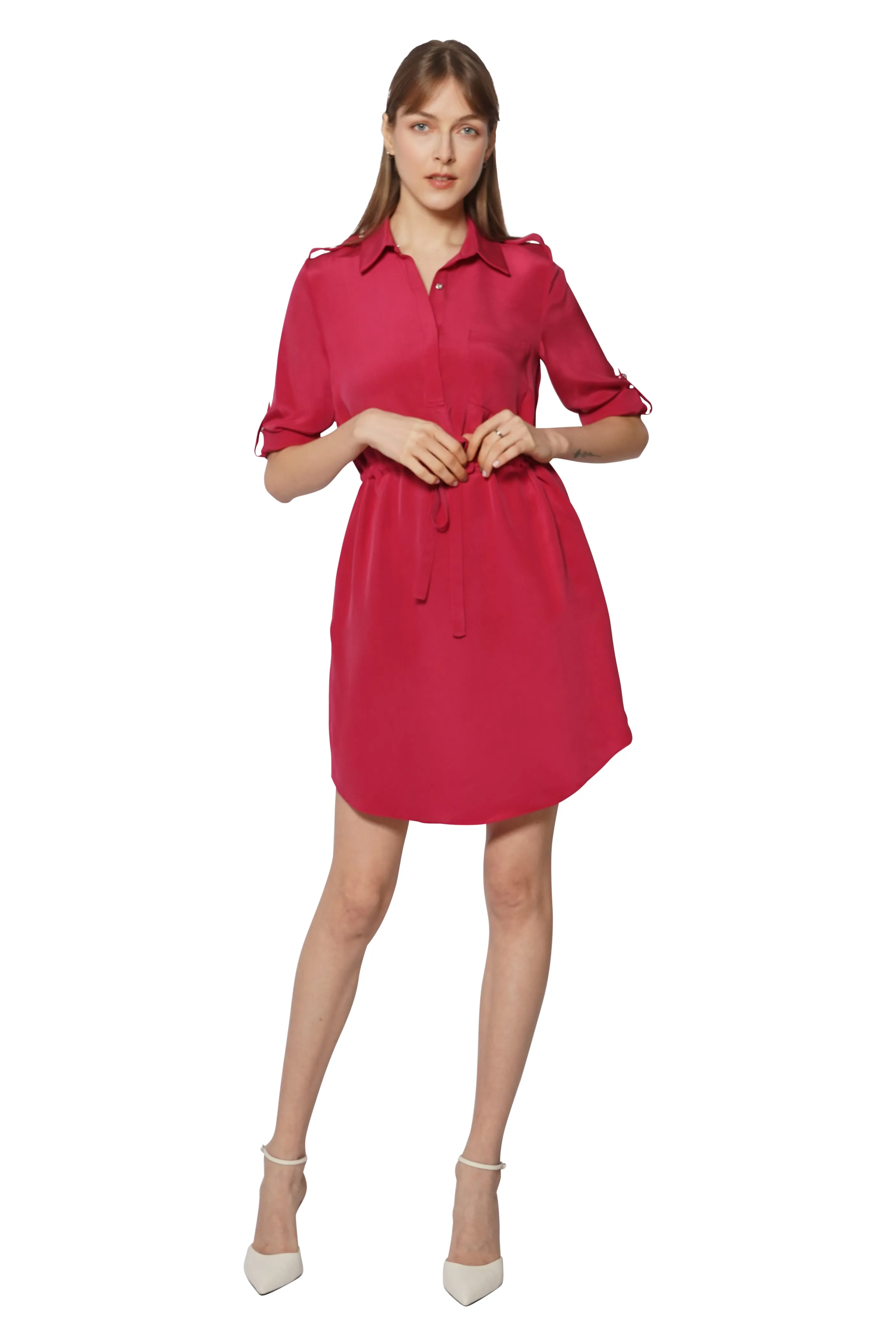 Charlie Silk Crepe Shirtdress