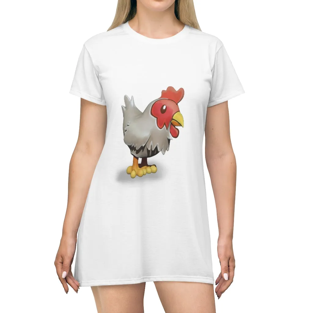 Chicken All Over Print T-Shirt Dress