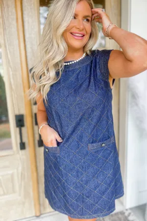 Chris Denim Round Neck Sleeveless Dress *FINAL SALE*