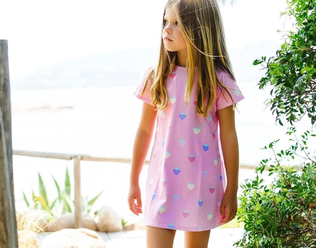 CLEARANCE DEAL - Sal & Pimenta - Girls Pink A Line T-Shirt Dress