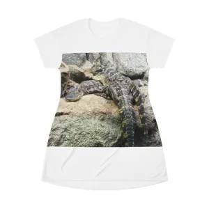 Crocodiles All Over Print T-Shirt Dress