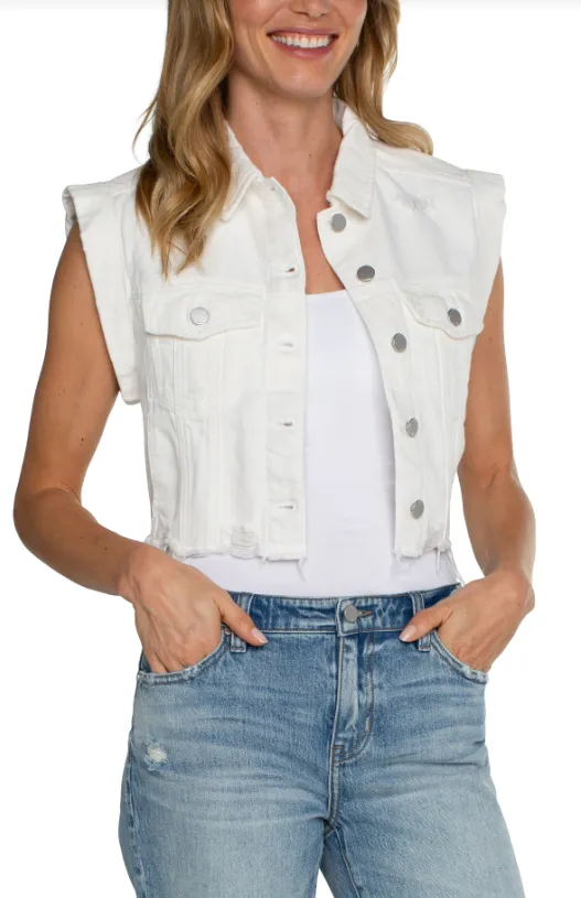 Cropped Sleeveless Jacket