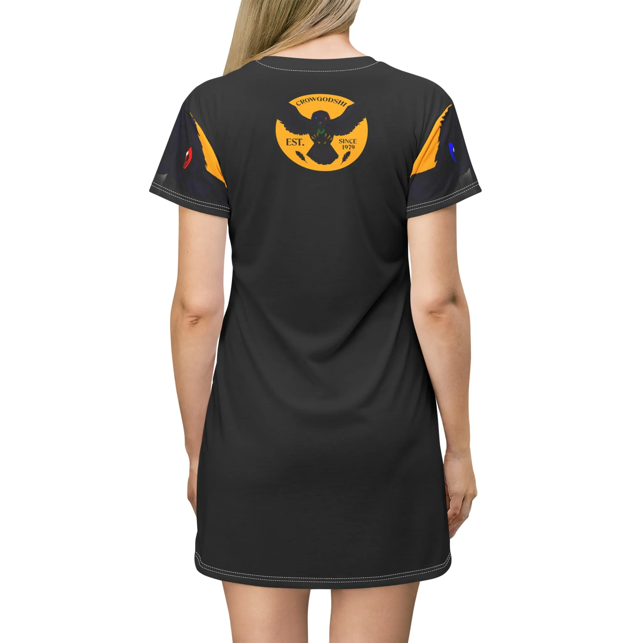 Crowgodshi First Generation T-Shirt Dress, GOLD LOGO