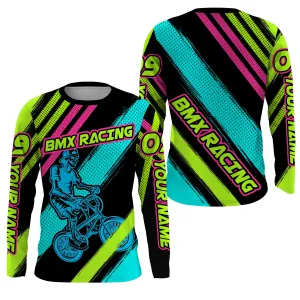 Custom Adult Kid BMX Jersey Skull Cycling 3D Long Sleeve Shirt Green Off-Road Bike Shirt Bicycle Clothes