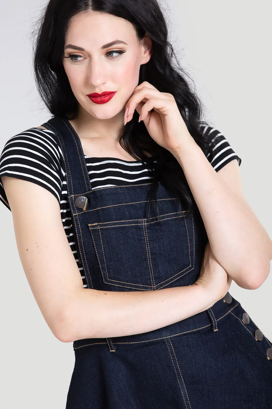 Dakota denim pinafore dress