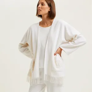 Eponyme Wool Short Poncho in Ecru