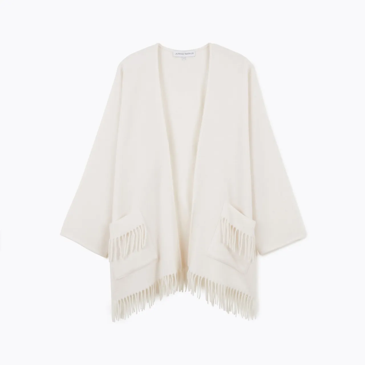 Eponyme Wool Short Poncho in Ecru