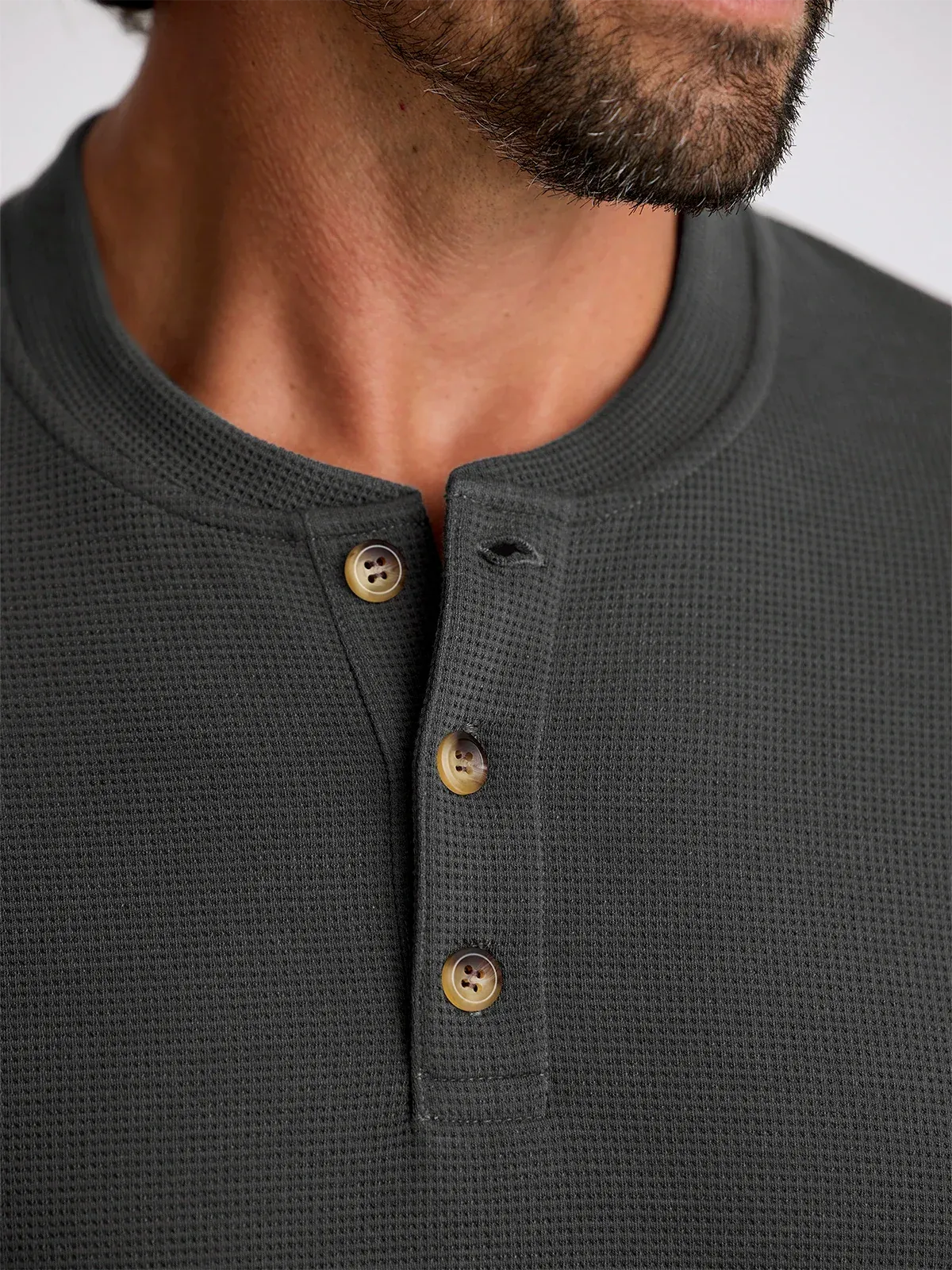 Free Fly Men's Waffle Long Sleeve Henley in Midnight