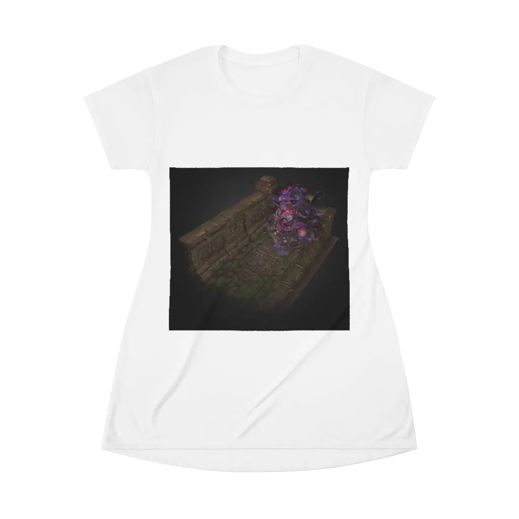 Hand-Painted Dungeon All Over Print T-Shirt Dress