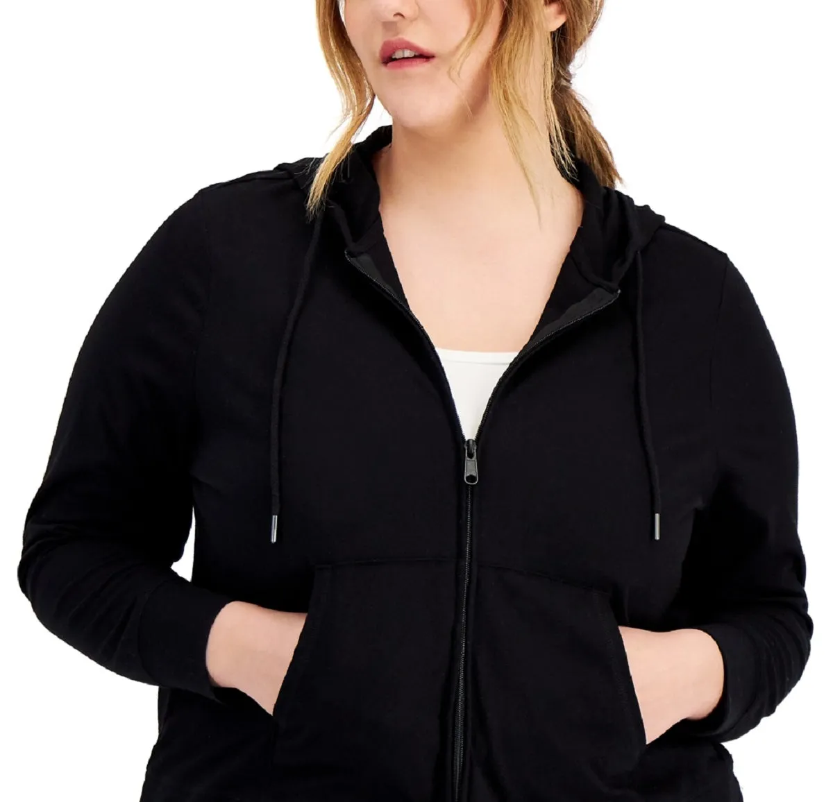 ID Ideology Women's Full Zip Hooded Jacket Black Size 3X