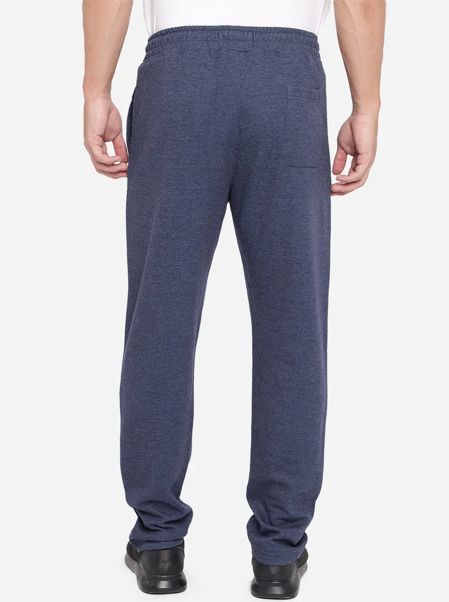 Indigo Melange Solid Regular Fit Track Pants | JadeBlue