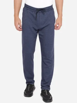 Indigo Melange Solid Regular Fit Track Pants | JadeBlue