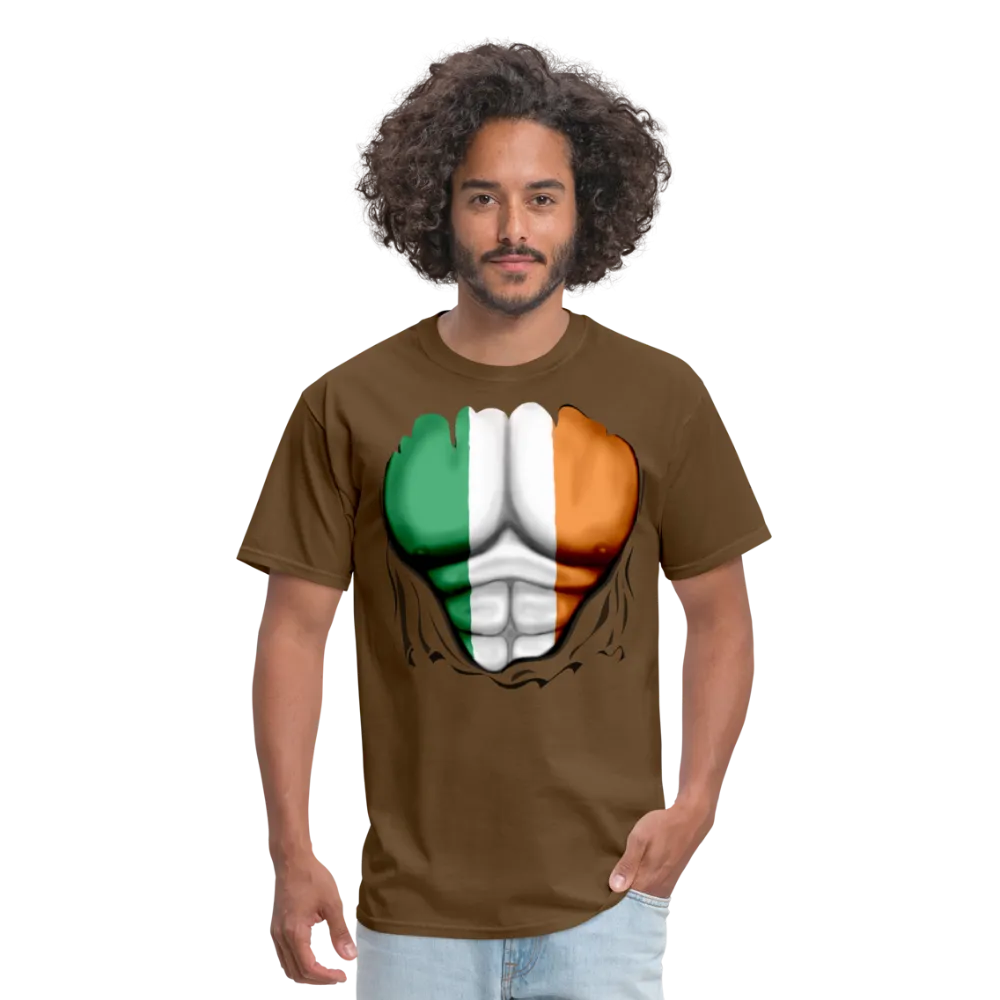 Ireland Flag Ripped Abs Men's Classic T-Shirt