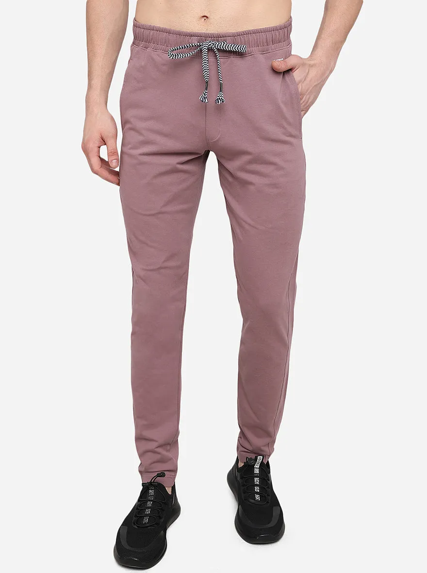 Island Pink Solid Slim Fit Track Pants | JadeBlue