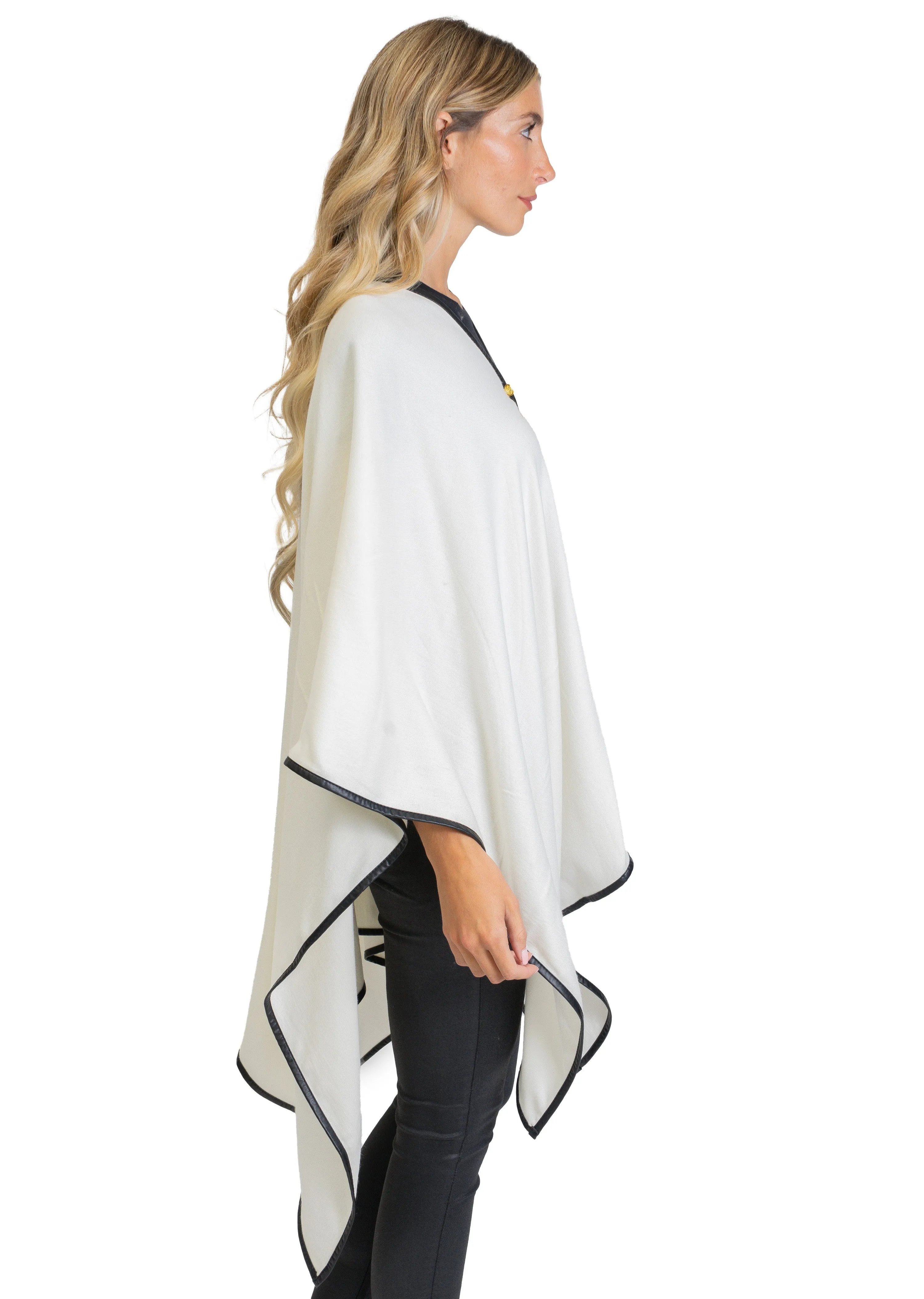 Jones New York Novelty Button Convertible Wrap Poncho (JNP310S-IV )