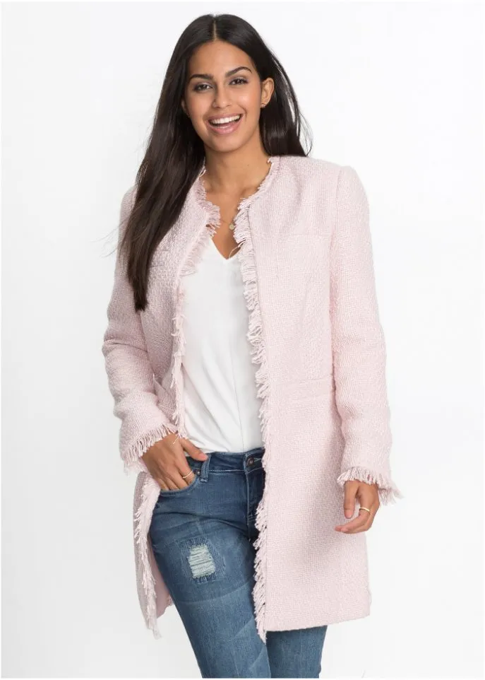 Long bouclé jacket Bodyflirt, pink