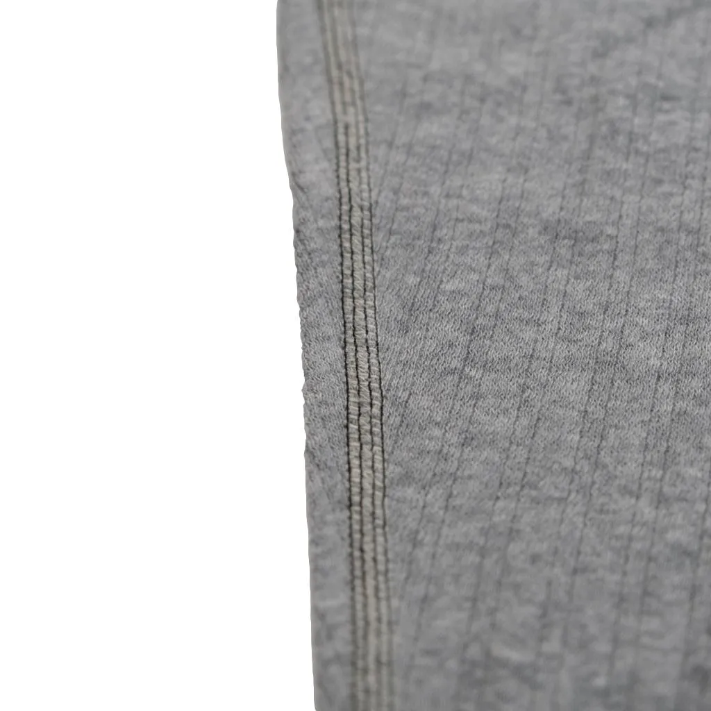 Loop & Weft Smooth Drop Needle Rib Knit L/S Henley (Gray)