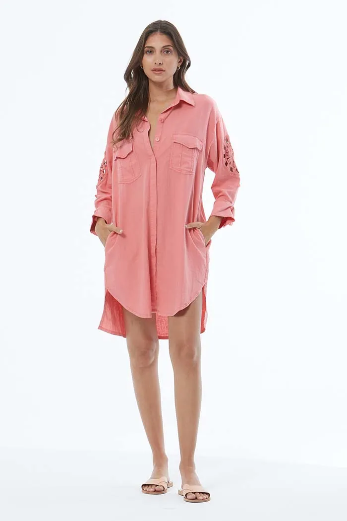 Low Tide Shirt Dress // Coral Reef Pigment ~ NO RETURNS