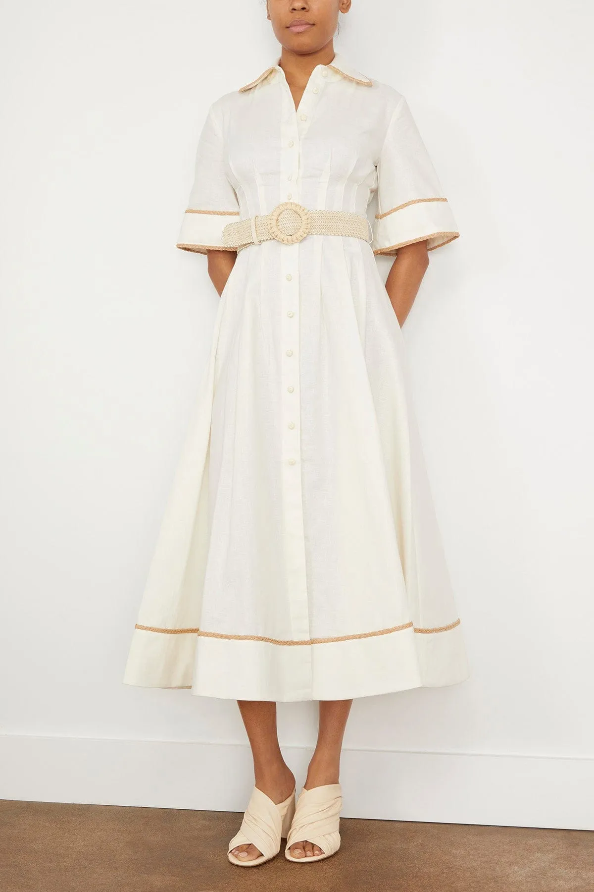 Lucia Shirt Dress in Off White