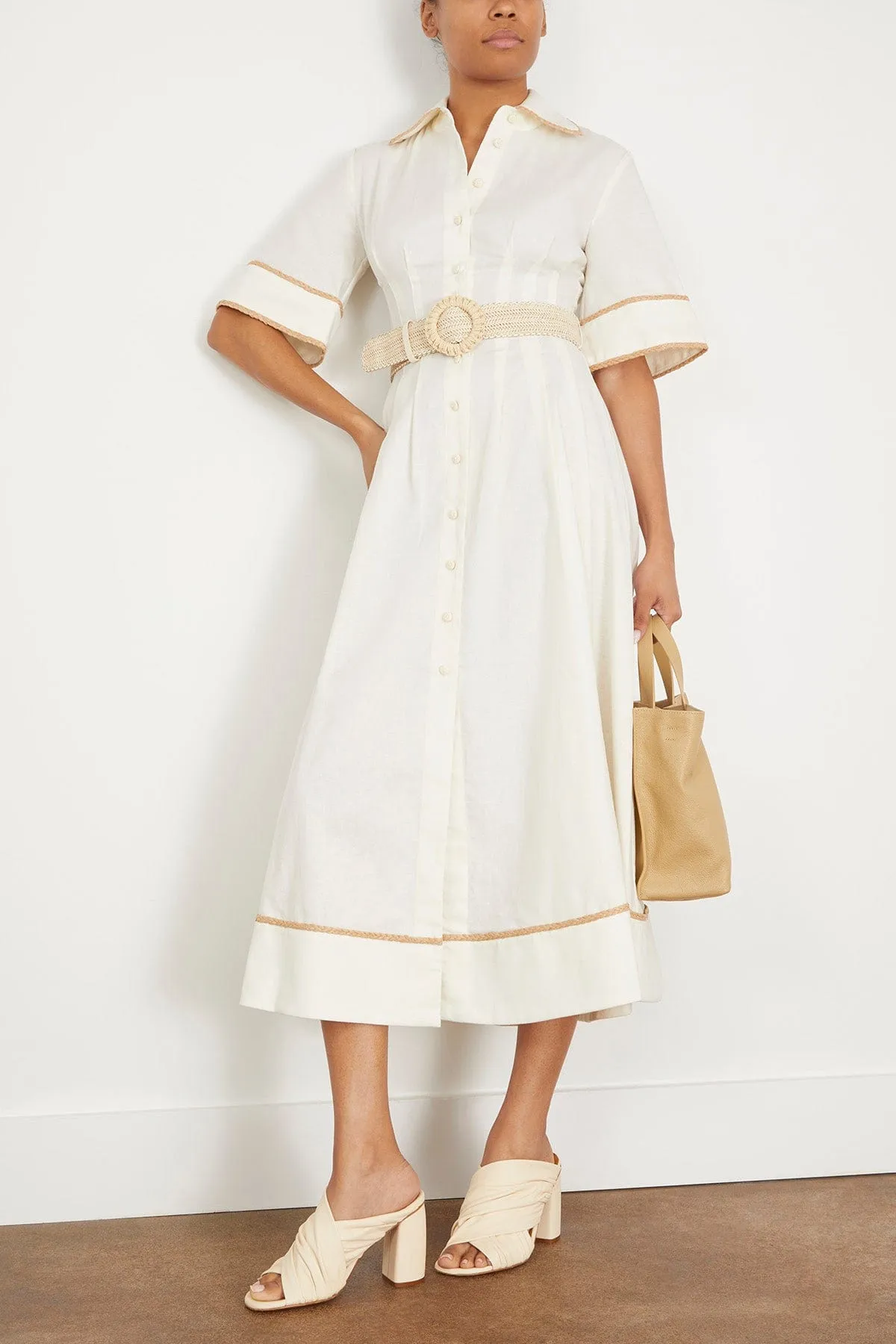 Lucia Shirt Dress in Off White