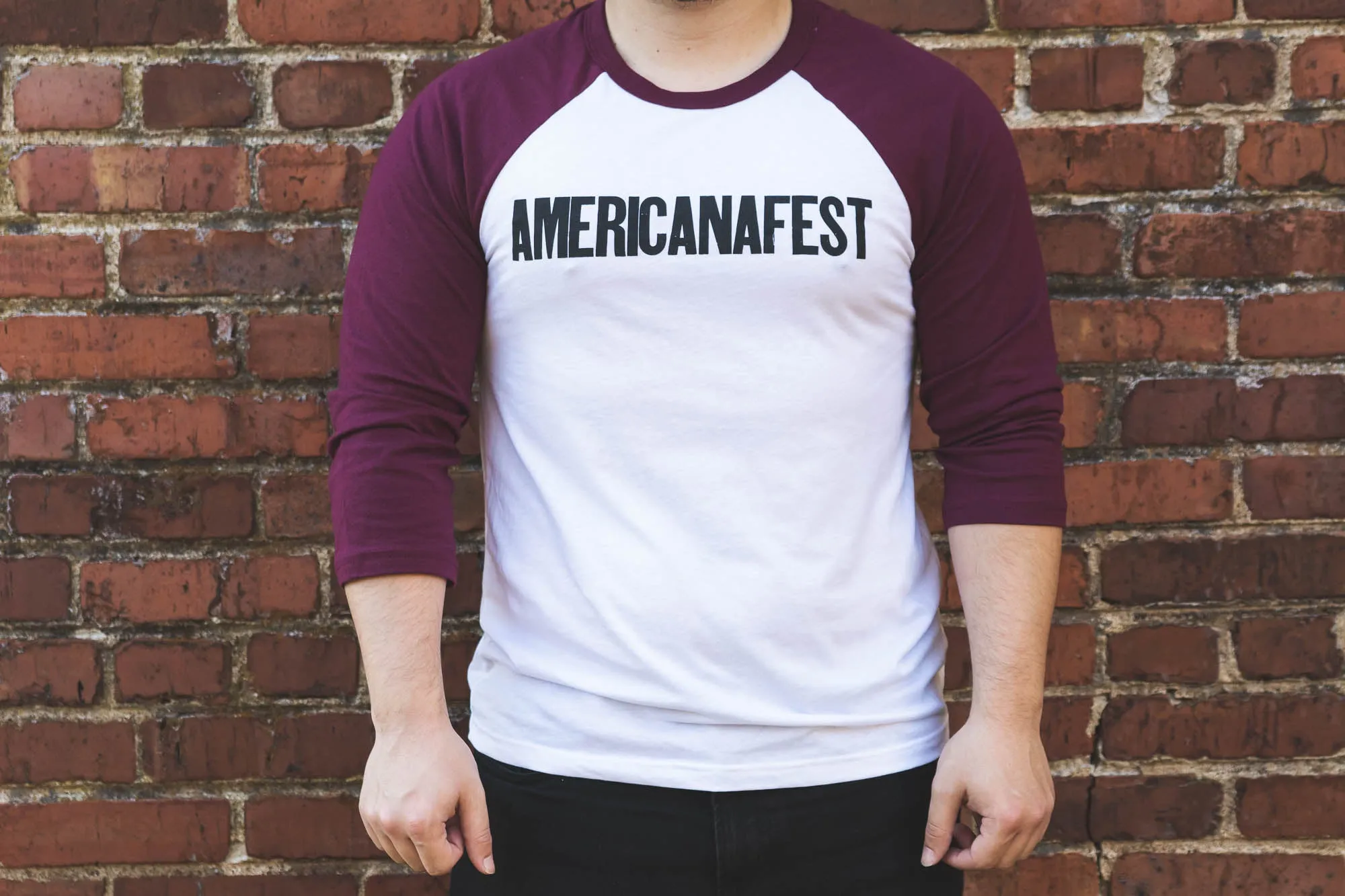 Maroon & White AMERICANAFEST Baseball T-Shirt