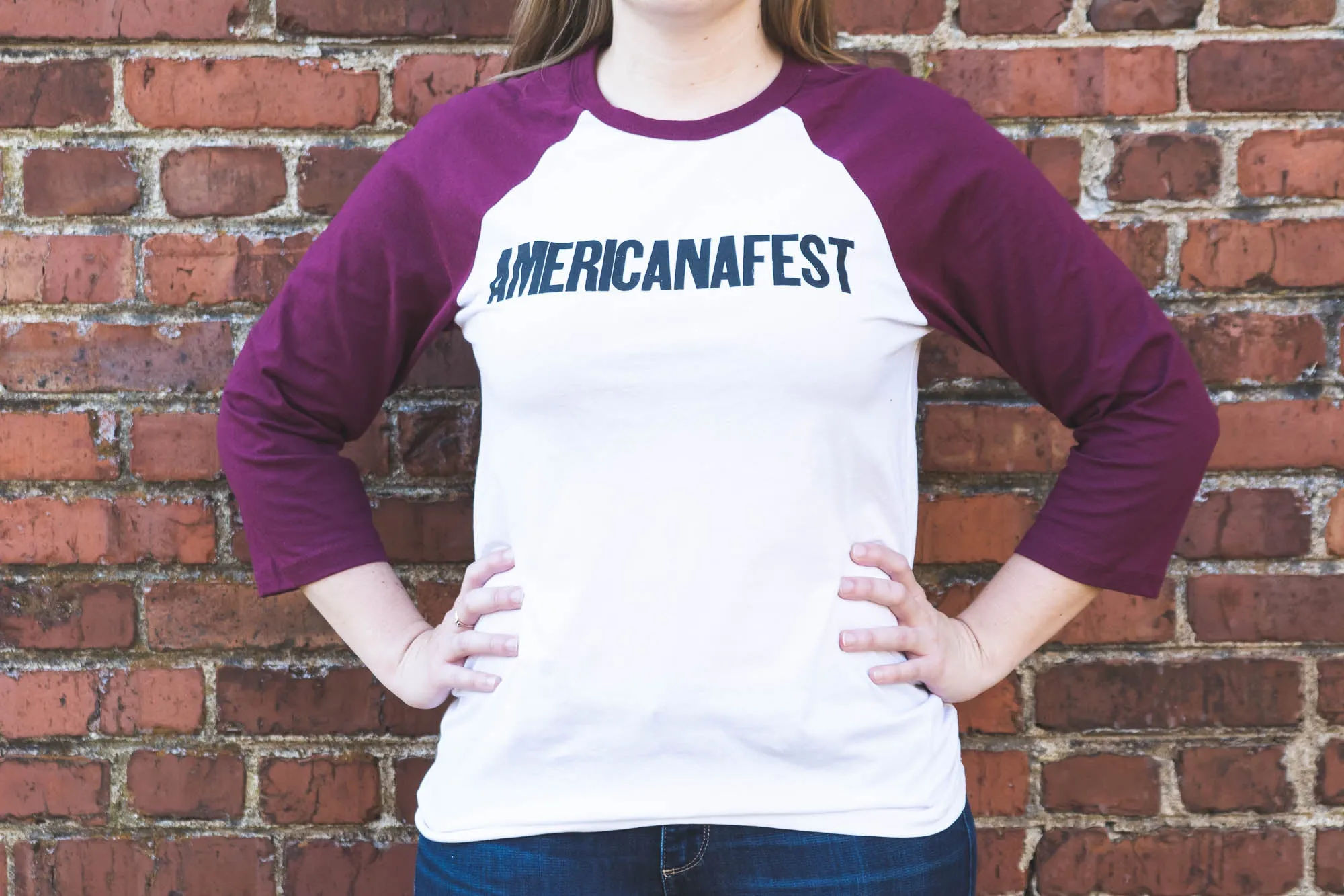 Maroon & White AMERICANAFEST Baseball T-Shirt