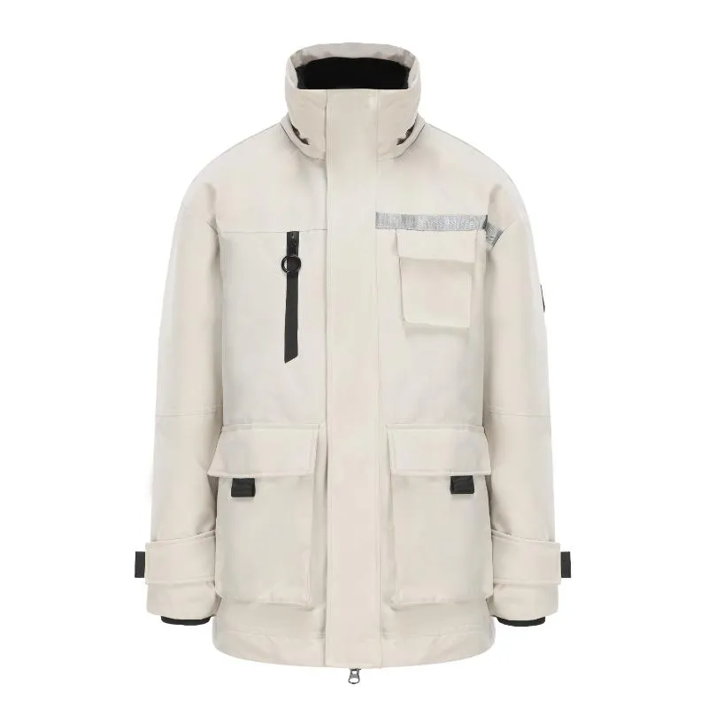 Men's Blanc Down Jacket with Reflective Velcro tape