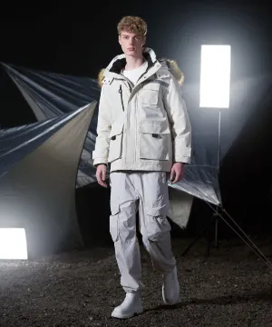 Men's Blanc Down Jacket with Reflective Velcro tape