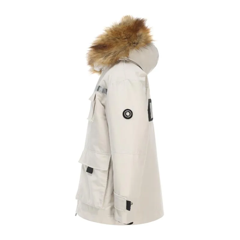 Men's Blanc Down Jacket with Reflective Velcro tape