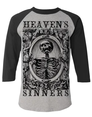 Mens Heavens Sinners Baseball Tee