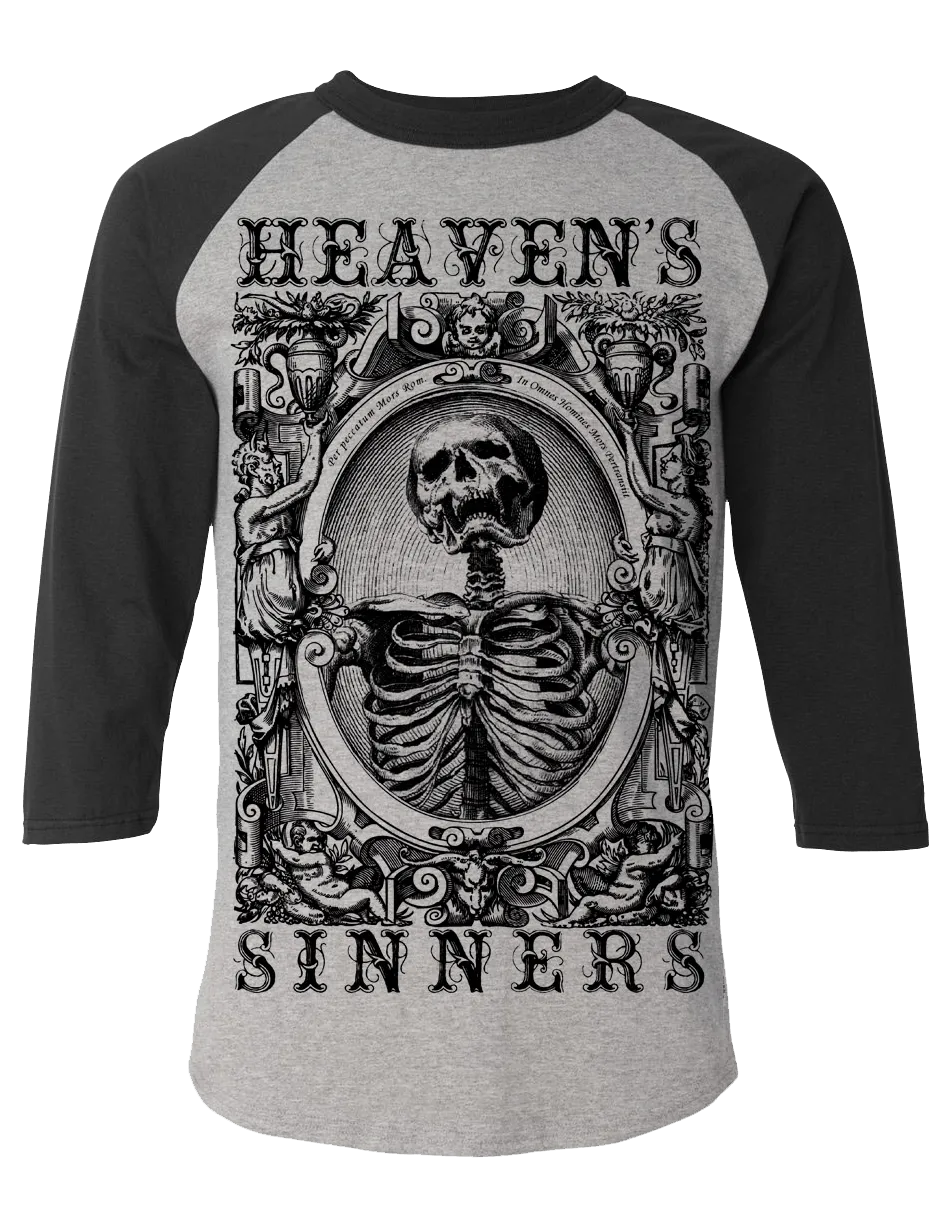 Mens Heavens Sinners Baseball Tee