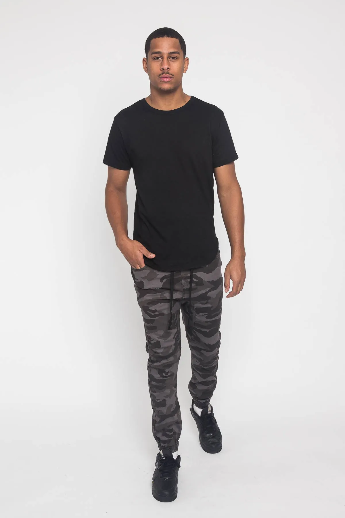 Men's Jogger Twill Pants (Black Camo)